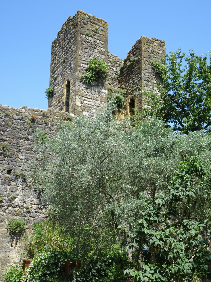 One of Monteriggioni's ruined wall towers